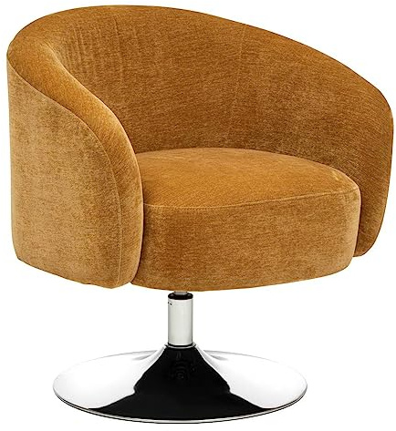 Atmosphera – Drehsessel Edith, Ockergelb, Stoff in Bouclé-Optik, B 65 x T 66 x H 73 cm, Eisengestell – Für Wohnzimmer, Schlafzimmer, Büro