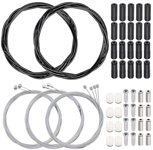 weideer Bicycle Brake Cable,Shift Cable,Bike Cable Housing Kit, Bike Brake Cable,Bicycle Transmission Line for Mountain Road Bike Repair