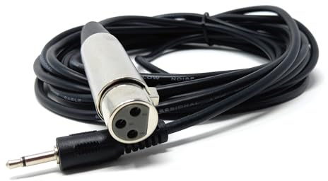 DRUT 5m 3.5mm Mono AUX Jack to XLR Female Socket Microphone Lead Cable | (16ft.)
