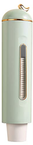 Wnvivi Dispenser per bicchieri di carta, da parete, con finestra, in plastica e carta, per casa, cucina, ufficio (verde)