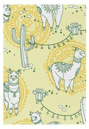 ZRWLUCKY Joli drapeau de jardin Alapaca Boho Western Cactus Jaune 71,1 x 101,6 cm Double face pour extérieur, cour, maison, pelouse, porche, vacances, grands drapeaux de décoration saisonnière