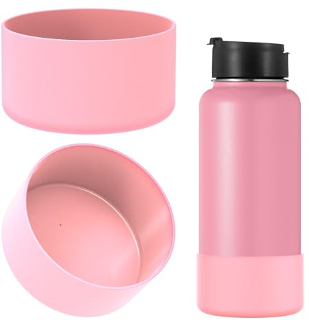 Linkidea Funda protectora para botella de agua compatible con IRON °FLASK de boca ancha (32oz/40oz)y boca estrecha (32oz). Funda de silicona para la base de la botella.Protector de base(Paquete de 2)