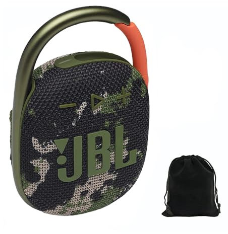 JBL Clip 4 Portable Bluetooth Speaker - IP67 Waterproof, Dustproof, 10 Hours Playtime, Integrated Carabiner, Ultra-Portable Design, Bold Style, Rich Pro Sound, Includes Pouch