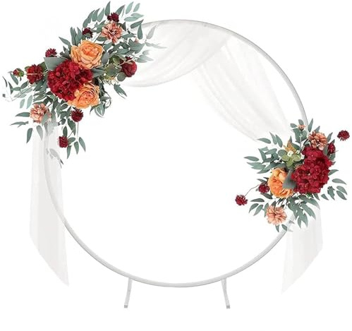 Cerchio Palloncini Struttura, Arcos Matrimonio Con Base Stabile, Kit Di Supporto Per Palloncini, Kit Di Supporto Per Backdrop, Cornice Per Matrimoni, Feste Di Compleanno, Oro/bianco(White,120cm)
