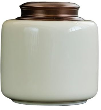 Tarro de cerámica para alimentos Carrito de té de cerámica Cubierta de metal Tarro sellado Caja de té grande Contenedor de té Organizador de té Tanque de almacenamiento Lata de té Tarro de azúcar Con
