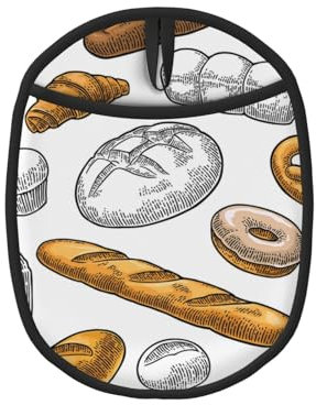 Modèle de Pain sur Blanc, Maniques, maniques résistantes à la Chaleur, maniques de Cuisine en Silicone antidérapantes
