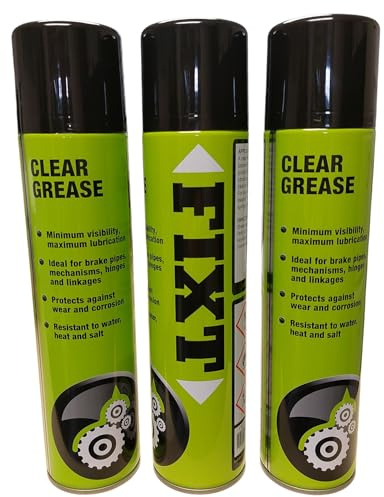 CLEAR GREASE 3 X 400ml SPRAY, A CLEAR GREASE THAT PROTECTS AGAINST WEAR AND CORROSION IDEAL FOR BRAKE PIPES, HINGES, CHAINS, BEARINGS DOOR LOCKS ETC