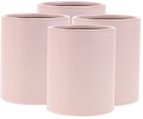 IWOWHERO 4 Stück Kleine Runde Blumeneimer Aus Karton Rosa Zylindrisch Blumenstrauß Verpackung Tischdekoration Kreativ Für Floristen Und Geschenk