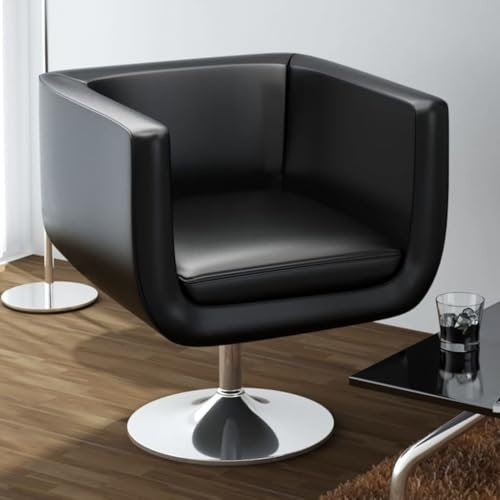 KATERYY Barstuhl Schwarz Kunstleder,Drehsessel modern Höhenverstellbar Für Büro und Zuhause Wohnzimmer, Sessel