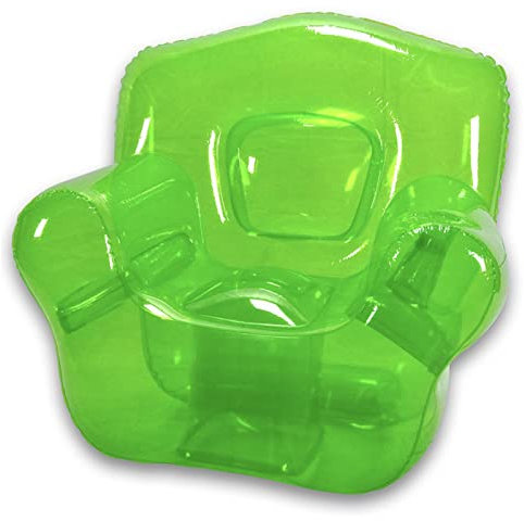 Tragbarer, transparenter aufblasbarer PVC-Sessel für Zuhause, Outdoor, Camping, einfache Lagerung und bequemer Loungesessel mit grüner Farboption