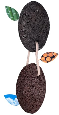 Healeved 2 Stück Natürlicher Lavastein Bimsstein für Füße zur Hornhautentfernung und Peeling Leicht zu Halten für Pediküre mit Creme und Salbe Zufällige Farbe