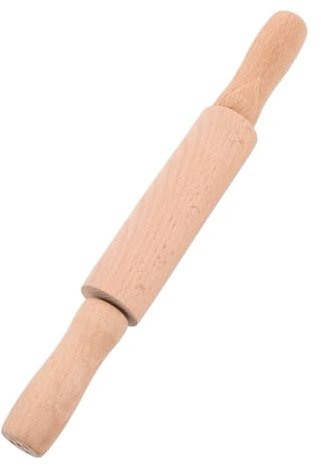 HEMOTON Mini Wooden Rolling Pin Small Wooden Roller for Boys and Girls for Baking Pastry Crafts Comfortable Grip Easy to Use for Home Cooking and Holiday Decor