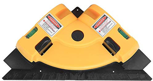 Telituny Règle laser infrarouge pour le travail du bois - Niveau de ligne laser à 90 degrés - Outil de mesure pour la hauteur et l'angle - Design à double bulle - Construction - Angle droit - Carré en