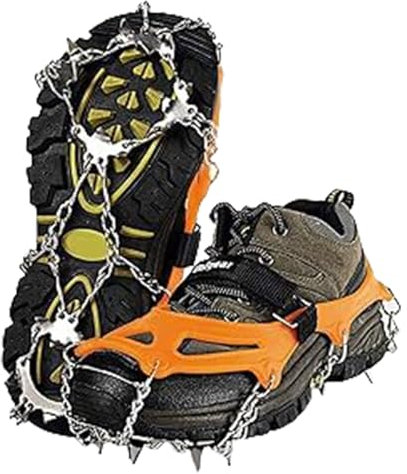 YiQinzcxg Edelstähle Eisgreifer Spikes Outdoor 18/19 Zahneisklaue Spikes Kettenschuhabdeckungen Ergriff Skiklaue