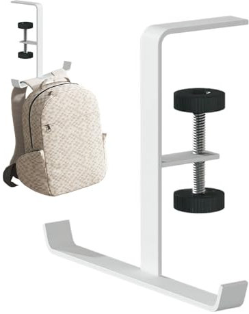 Hörlursställ hängare hållare skrivbord montering väskhållare under skrivbord klämma montering justerbar ingen borr med slitstark aluminiumlegering klämma 1,2–6 cm tjock för bord hörlurar väskor