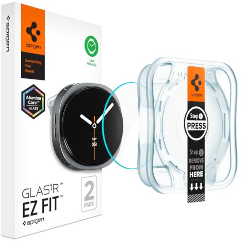 Spigen EZ Fit Skärmskydd [2P] för Samsung Galaxy Watch 9, Watch 8 (40mm) | Ej kompatibel med skal, Enkel installation, Kristallklart, 10H+ hårdhet