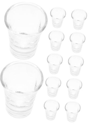 ELAYARD 12pcs Communion Cup Set Small Glass Chalices 10ml Reusable Religious Drinkware for Church Services Standard Trays and Home Gatherings