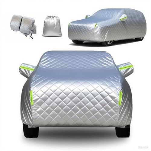 Full Car Cover Anti-Hail for Volkswagen Golf 8 GTI TCR GTD GTE R Hail Protection Car Covers for Outside Storage Snow Rain Sun UV Protection,with Storage Bag,Reflective Strips,Silver-DT