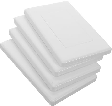HOMSFOU 4pcs Wall Covering Small Box Cover Plate for Electrical Outlet Junction Box Plug Covers Wall Plate Blank