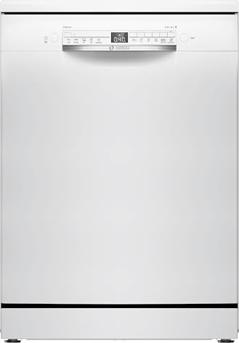 Bosch SMS2HTW06E Serie 2, Lavastoviglie Smart da libera installazione, 13 coperti, Cestelli personalizzabili, Motore Eco EcoSilence Drive, Bianco, 60 cm.