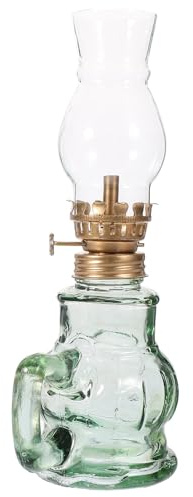Hemobllo Lámpara de Queroseno Vintage para Interiores Linterna Decorativa de Aceite Retro para Mesa y Hogar Uso con Mecha y Combustible Seguro
