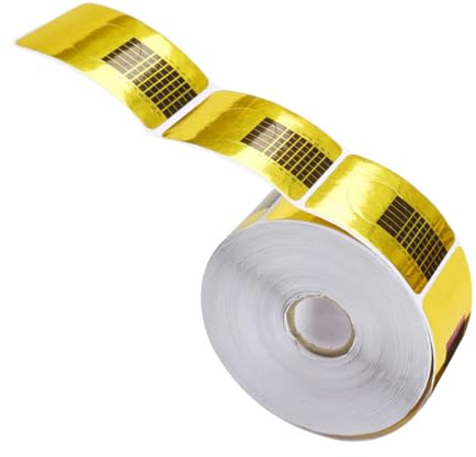 Sewroro 1 Rouleau de 500 Feuilles Autocollantes pour Nail Art Guide D’Extension Ongles en Gel UV Capsules Carrées pour Manucure Outil Professionnel pour Création Ongles Acryliques