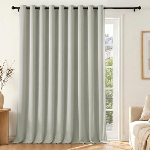 Deconovo Tenda Oscurante per Interni con Occhielli, 1 Pannello 300x245 cm, Tenda Termica Isolante per Camera da Letto e Soggiorno, Drappeggio Morbido ed Elegante, Grigio Ghiaccio
