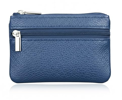 Hibate 1x Bleu Mini Porte-Monnaie Cuir pour Femme Homme Enfant Fille Garcon Coin Purse Wallet