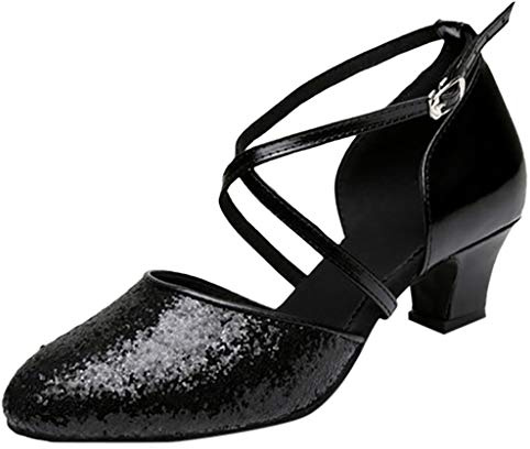 Topgrowth Scarpe Da Ballo Donna Chiuse Scarpe da Ballo Latino Salsa Tango da Ballo per Signora Moderno Scarpe Tacco Alto Balli Jazz Festa Lustrino Sociale Danza Sandali