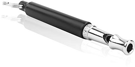INTIRILIFE Hundepfeife in SCHWARZ - 8 x 0.9 cm - Hunde Trainingspfeife mit Umhänge Band mit Einstellbarer Frequenz zur Welpen-Erziehung und Hunde-Schulung