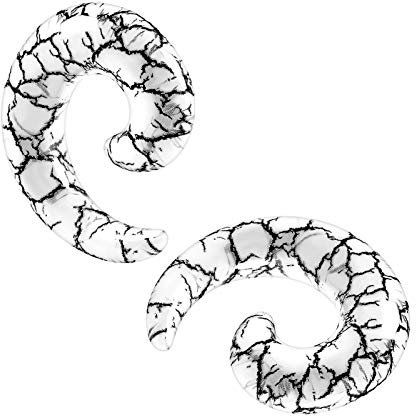 BanaVega 2 piezas de acrílico caracol espiral expansor oreja dilatador dilatador calibre de estiramiento joyería elegir tamaños, Acrílico, metal