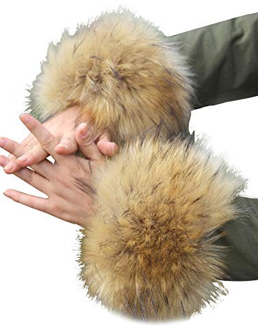 Asudaro Damen Manschetten Imitation Kaninchenfell Armband Fell Stulpen Pulswärmer Handgelenkabdeckung Kunstpelz Armband Armschienen Herbst Winter Cuffs Wärmer