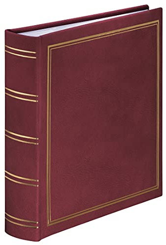 Hama Album photo à pochette 'Londres' (Album mémo, 200 photos 10 x 15cm, 100 pages blanches, Dim. 22.5x22cm, Idéal Scrapbooking, idée cadeau, Couverture Rigide effet cuir) Bordeaux