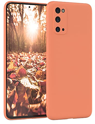 EAZY CASE - Silikonhülle für Galaxy S20 Hülle Silikon Case Orange weich stoßfeste Handyhülle Schutzhülle mit Kameraschutz Dünn Premium Schutz Cover TPU Phone Bumper in Pastell Hellorange Matt