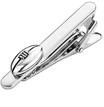 Whoiy Krawattenklammer Silber, Krawattennadel Gravur Edelstahl Oval für Männer Kostenlose Gravur mit Schmuck Box