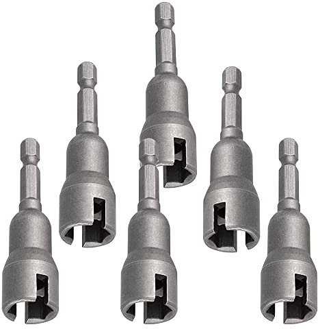 Eyech 6 Stück Power Flügelmuttern-Set Schlitz-Flügelmuttern-Bohrer-Steckschlüssel-Werkzeug-Set 1/4 Zoll Sechskantschaft für Panel-Muttern Schrauben