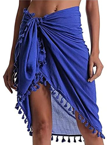 TBSCWYF Hawaiano Sarong Pareo Avvolgere La Spiaggia Donna Casuale Bikini Coprire Molto Forte Costume da Bagno Ibisco Stampa Copricostumi Mare Cover Up Multiuso Costum Bagno Copricostume Parei Gonne