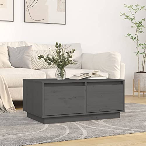 BUKSCYJS Truhentisch Couchtisch,Modern Sofa Tischcouchtisch Grau 80x50x35 cm Massivholz Kiefergeeignet FüR Wohnzimmer, Neben Dem Sofa, Arbeitszimmer, Konferenzraum