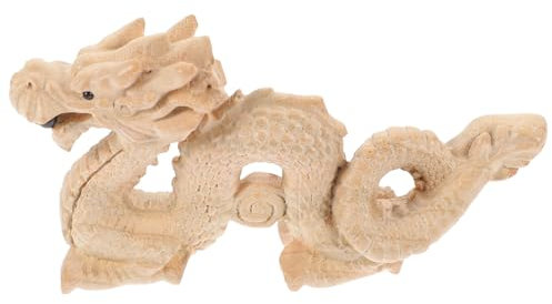 HOLIDYOYO Feng Shui Geschnitzte Drachenstatue Aus Holz 10 cm Große Chinesische Tierkreiszeichen-Drachenfigur Aus Holz 2024 Jahr des Drachen Skulptur Für Frühlingsfest Neujahr Geschenk Für