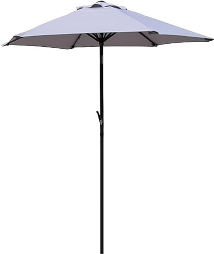 Pure Home & Garden Kurbelschirm Sunny 180 cm hellgrau, mit UV-Schutz 50 Plus, Knickfunktion und abnehmbarem Bezug