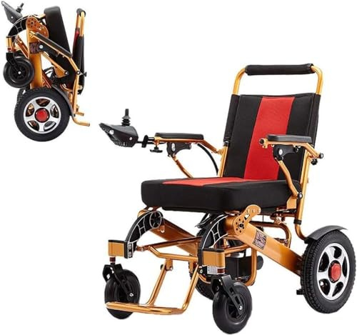 Silla de ruedas eléctrica totalmente de aluminio, plegable con batería de litio, silla de ruedas, con control de palanca de mando de velocidad ajustable