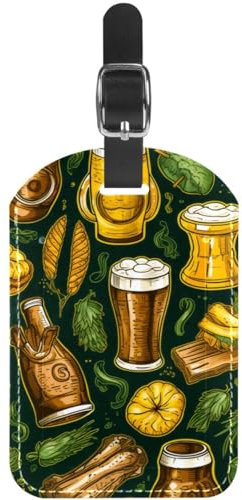 Gepäckanhänger,Koffer Gepäckanhänger,Rucksack Gepäckanhänger,1-Pc,Bier-Essen-Cartoon-Tisch