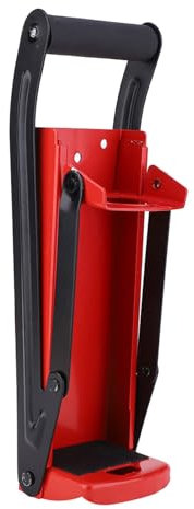 Trituradora de Latas de Acero Rojo de 500 Ml con de Goma, Abridor de Herramientas para Reciclaje de Botellas de Plástico 32,5 X 9 X 8 Cm