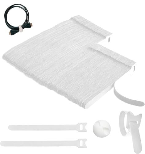QEEROYO 100Pcs Fascette Cavi Riutilizzabili, 10/15cm, Nylon Bianco, Style Releasable, Per Organizzazione Cavi a Casa e in Ufficio