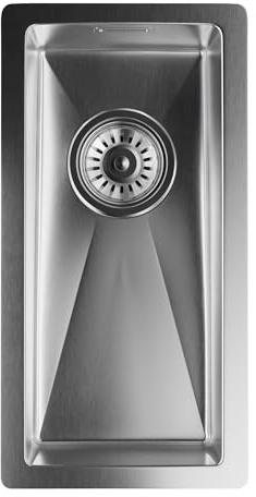 Klarstein évier de cuisine 1 bac – acier inox 304, design étroit 23 cm, résistant aux rayures & à la chaleur, facile à nettoyer, avec trop-plein & kit d'installation, 45x23 cm
