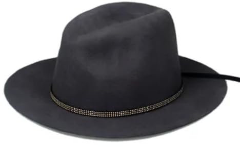 WOYUANSHA Cowboyhüte Sommer Damen Herren Fedora Hut Filz Sonnenkappe Trilby Panamahut Grau