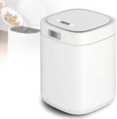 Qiang Tritarifiuti Alimentari 2,5L Compostiera Intelligente per Rifiuti da Cucina Bassa Rumorosità Ciclo Alimentare Automatico,Trasformare I Rifiuti in Fertilizzante Naturale 500W,White