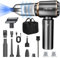 Car Vacuum Cleaner Cordless, Mini Vacuum Cleaner 22000PA High Suction, 4-in-1 Compressed Air Duster & Air Blower & Pump, Portable Handheld Vacuum with Brushless Motor for Home Camping (Dark silver)