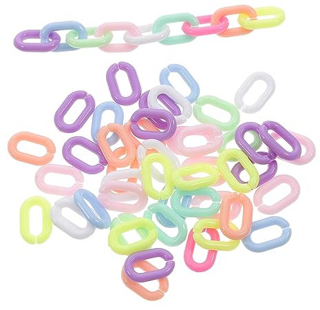NUOBESTY 200stücke Acryl-verbindungsringe Schmuckverbindungsstücke Bastelverbinder Kleine Farbige Glieder Für Diy-schmuck Taschenkette Schlüsselband Geldbörse Jeans