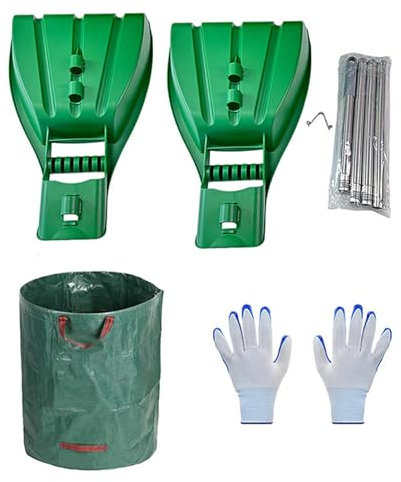 Outil de ramassage de pelle, pelle de ramassage d' de pelouse, manche télescopique pour feuilles, outil de nettoyage rapide de cour, ensemble de ramassage multifonction avec griffes, sac de